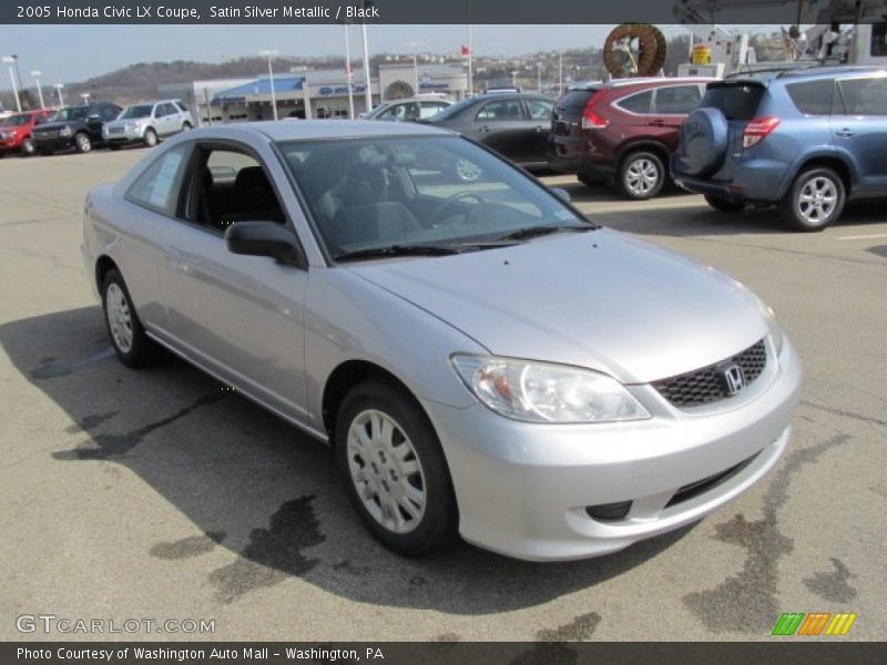 Satin Silver Metallic / Black 2005 Honda Civic LX Coupe