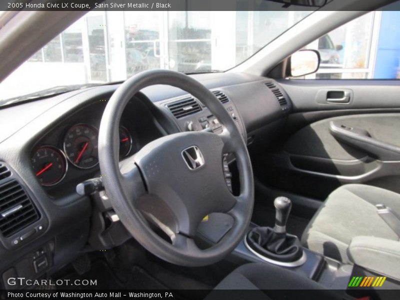 Satin Silver Metallic / Black 2005 Honda Civic LX Coupe