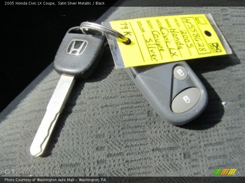 Satin Silver Metallic / Black 2005 Honda Civic LX Coupe