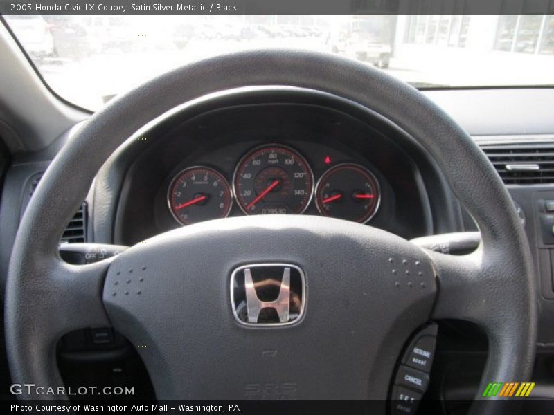 Satin Silver Metallic / Black 2005 Honda Civic LX Coupe
