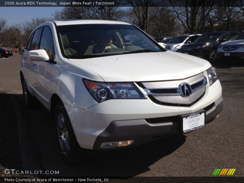 Aspen White Pearl / Parchment 2008 Acura MDX Technology
