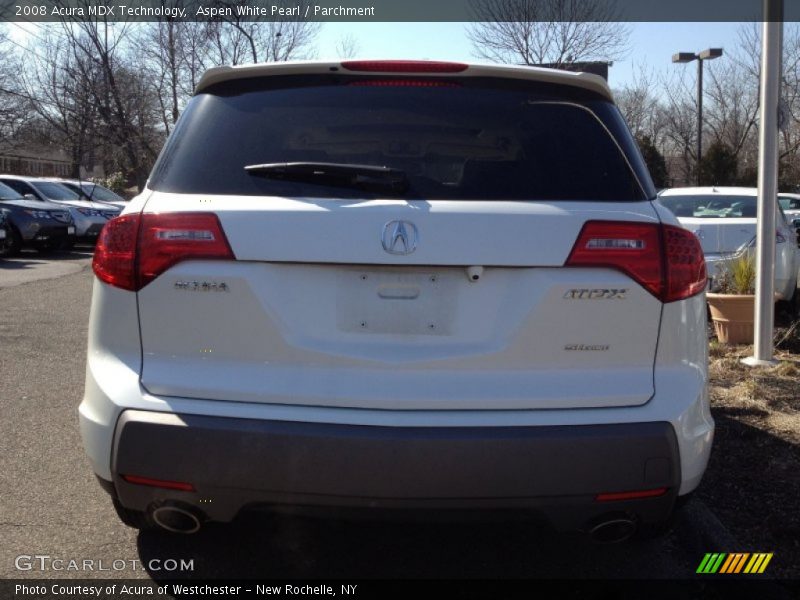 Aspen White Pearl / Parchment 2008 Acura MDX Technology