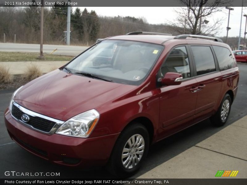 Claret Red / Beige 2011 Kia Sedona LX
