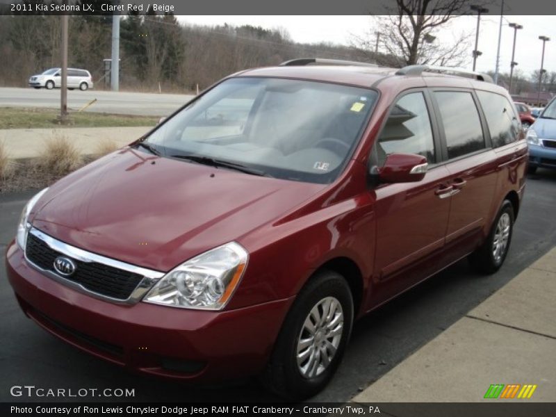 Claret Red / Beige 2011 Kia Sedona LX