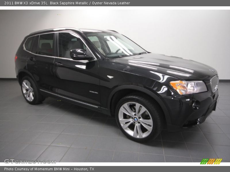 Black Sapphire Metallic / Oyster Nevada Leather 2011 BMW X3 xDrive 35i