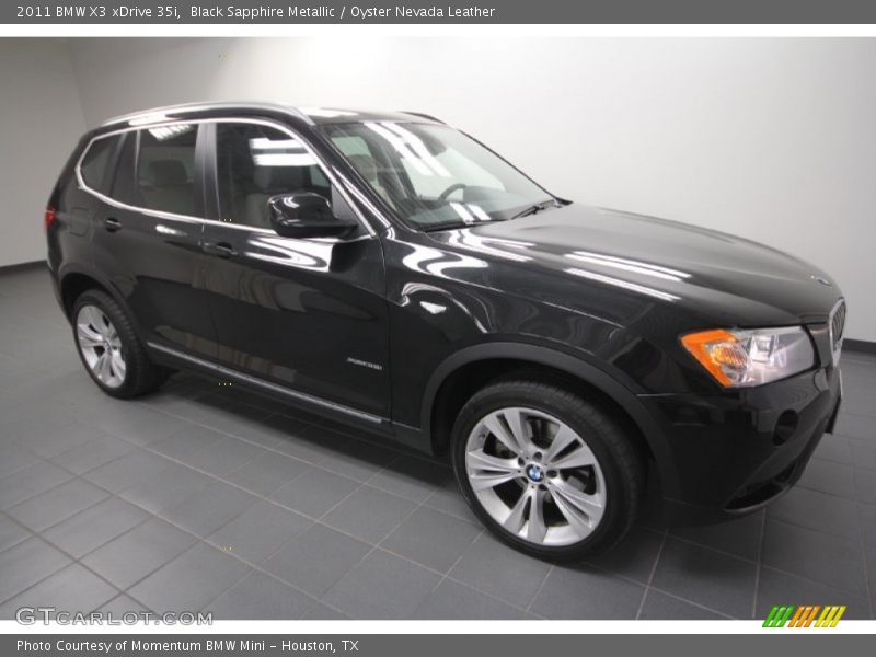 Black Sapphire Metallic / Oyster Nevada Leather 2011 BMW X3 xDrive 35i