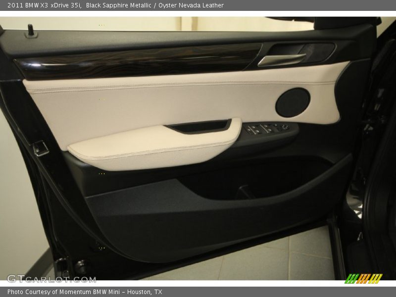 Black Sapphire Metallic / Oyster Nevada Leather 2011 BMW X3 xDrive 35i