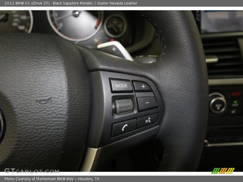 Black Sapphire Metallic / Oyster Nevada Leather 2011 BMW X3 xDrive 35i