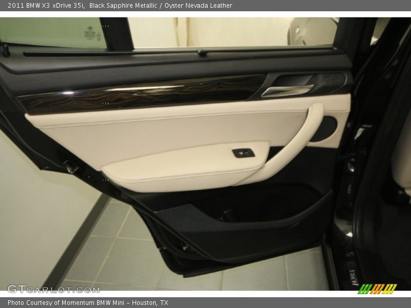 Black Sapphire Metallic / Oyster Nevada Leather 2011 BMW X3 xDrive 35i