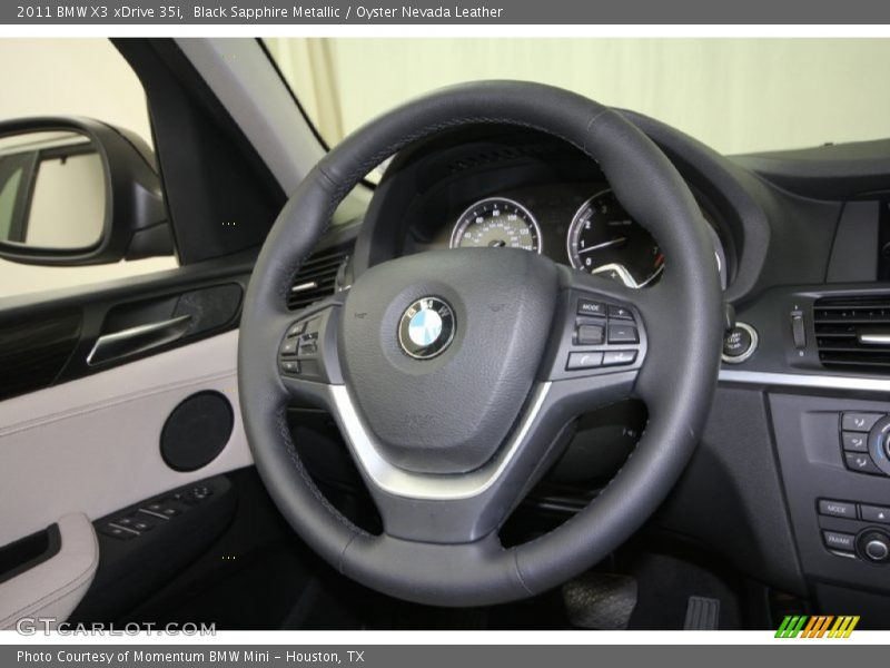 Black Sapphire Metallic / Oyster Nevada Leather 2011 BMW X3 xDrive 35i