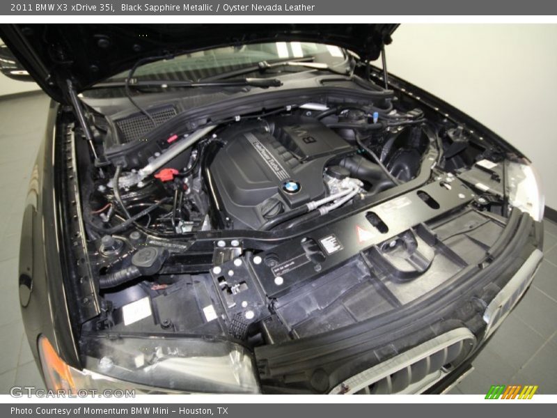 Black Sapphire Metallic / Oyster Nevada Leather 2011 BMW X3 xDrive 35i