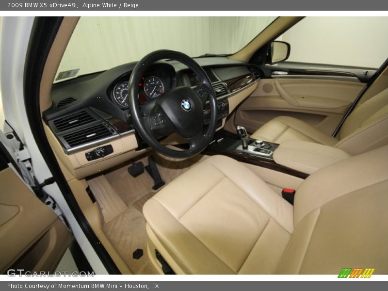 Alpine White / Beige 2009 BMW X5 xDrive48i