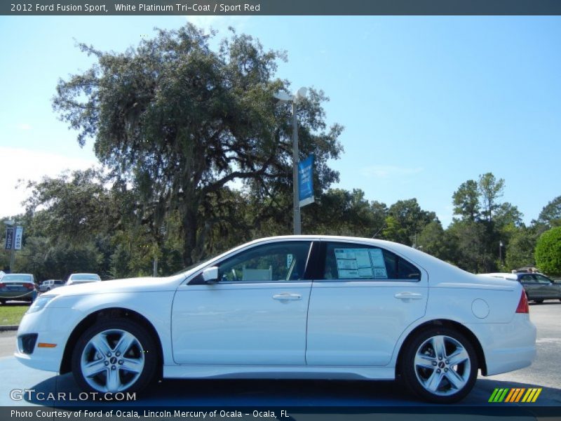 White Platinum Tri-Coat / Sport Red 2012 Ford Fusion Sport