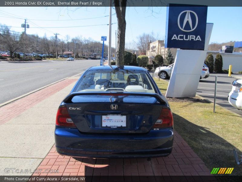 Eternal Blue Pearl / Beige 2001 Honda Civic EX Coupe