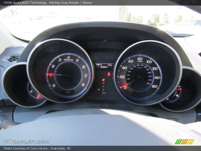 Sterling Gray Metallic / Ebony 2008 Acura MDX Technology