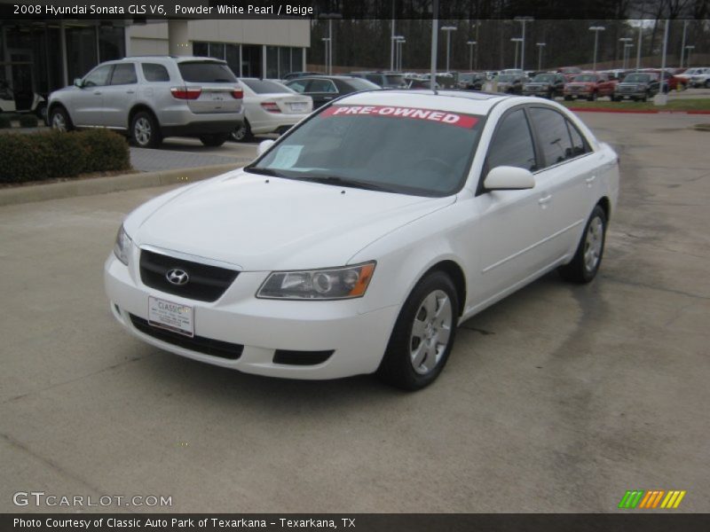 Powder White Pearl / Beige 2008 Hyundai Sonata GLS V6