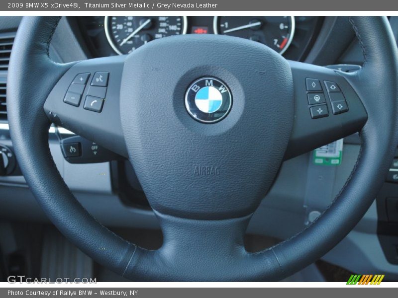 Titanium Silver Metallic / Grey Nevada Leather 2009 BMW X5 xDrive48i