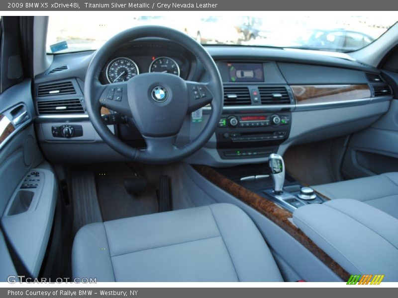 Titanium Silver Metallic / Grey Nevada Leather 2009 BMW X5 xDrive48i