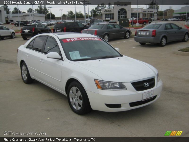 Powder White Pearl / Beige 2008 Hyundai Sonata GLS V6