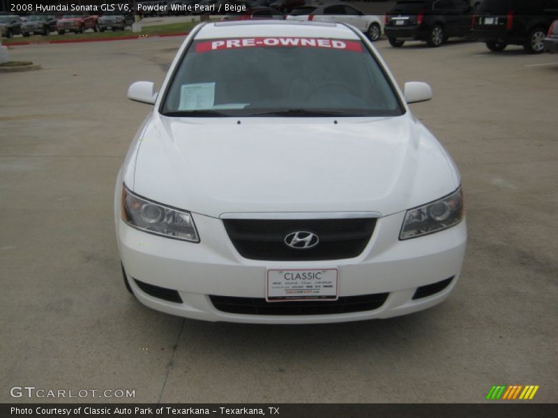 Powder White Pearl / Beige 2008 Hyundai Sonata GLS V6