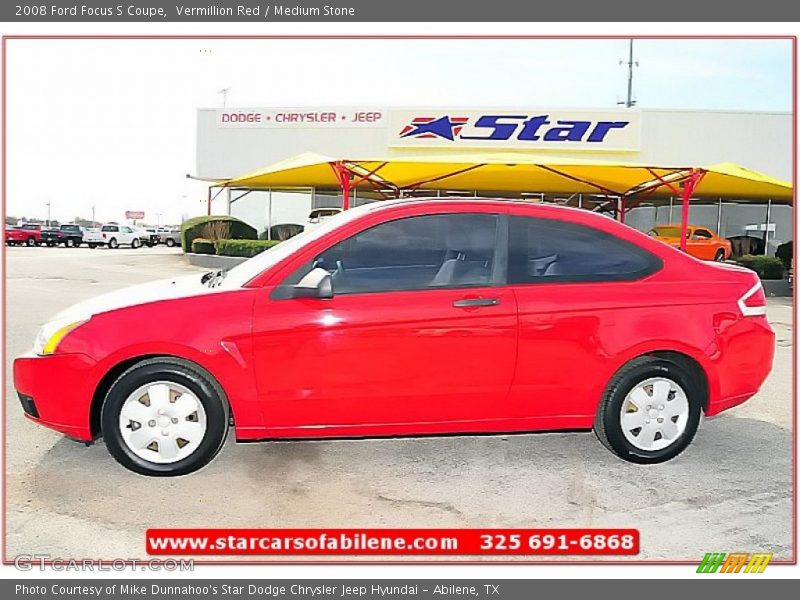 Vermillion Red / Medium Stone 2008 Ford Focus S Coupe