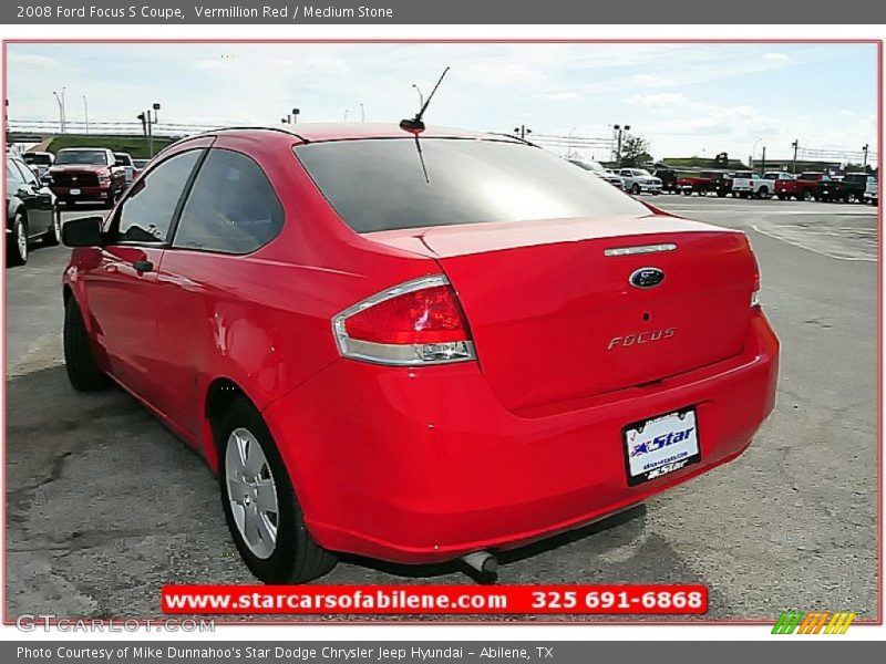Vermillion Red / Medium Stone 2008 Ford Focus S Coupe