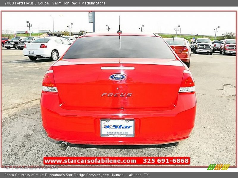 Vermillion Red / Medium Stone 2008 Ford Focus S Coupe
