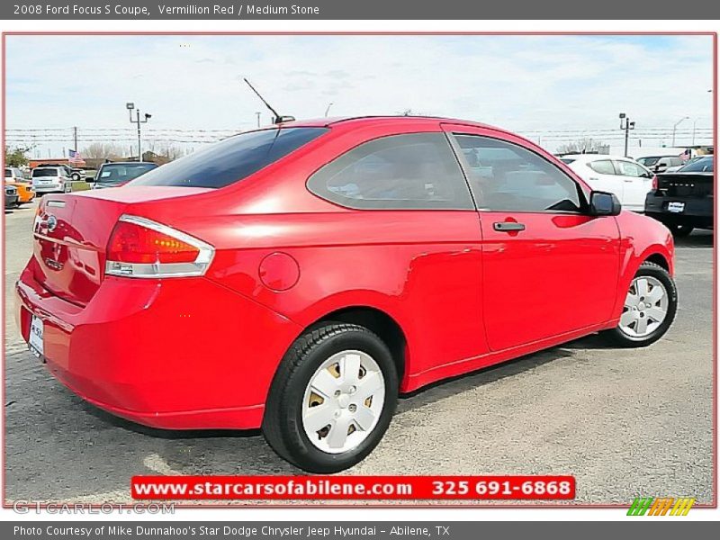 Vermillion Red / Medium Stone 2008 Ford Focus S Coupe