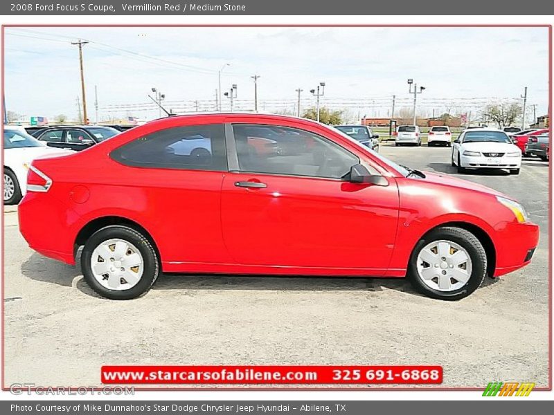 Vermillion Red / Medium Stone 2008 Ford Focus S Coupe