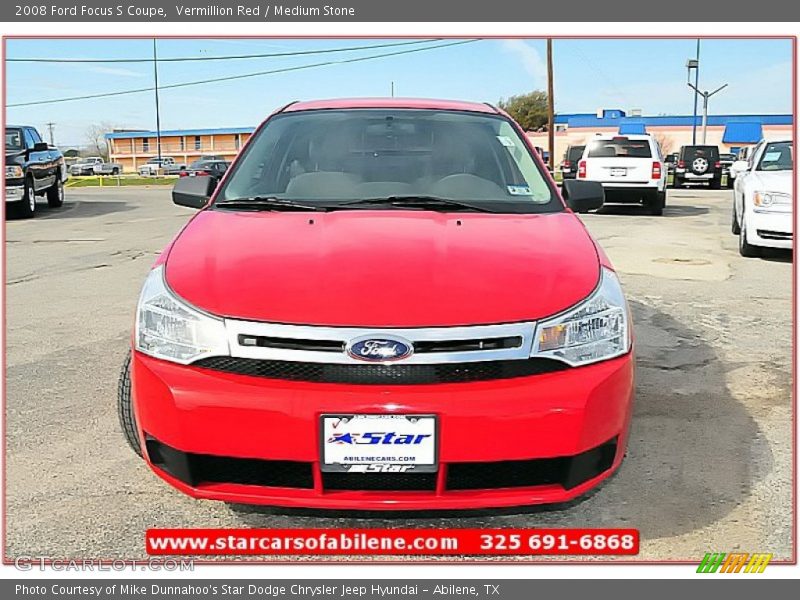 Vermillion Red / Medium Stone 2008 Ford Focus S Coupe