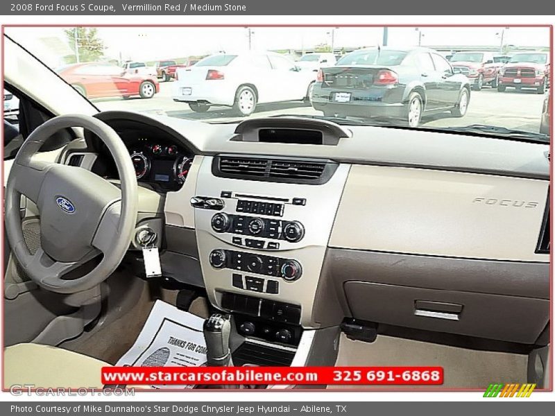 Vermillion Red / Medium Stone 2008 Ford Focus S Coupe