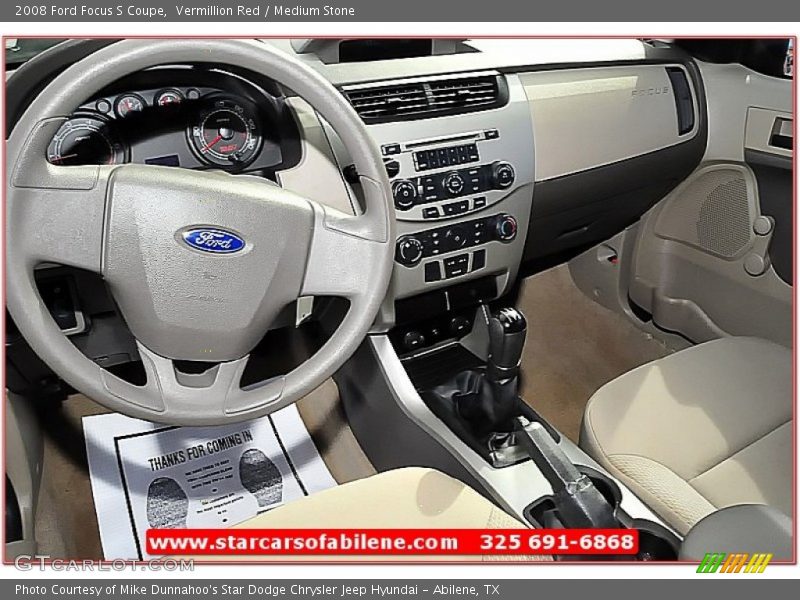 Vermillion Red / Medium Stone 2008 Ford Focus S Coupe