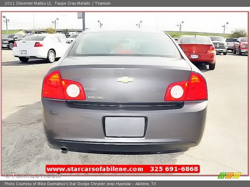 Taupe Gray Metallic / Titanium 2011 Chevrolet Malibu LS
