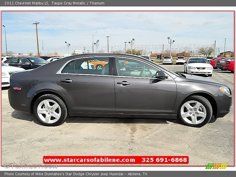Taupe Gray Metallic / Titanium 2011 Chevrolet Malibu LS