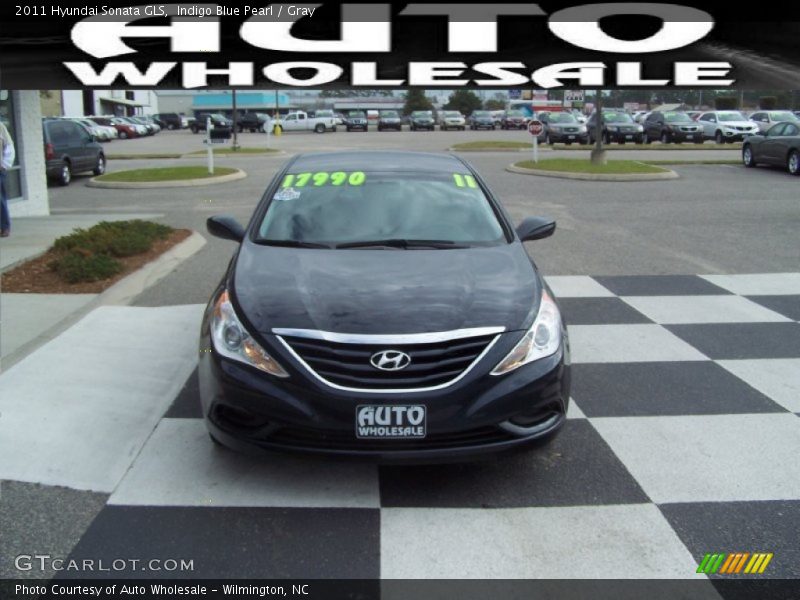 Indigo Blue Pearl / Gray 2011 Hyundai Sonata GLS