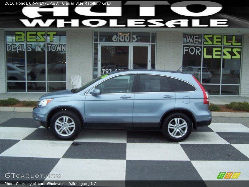 Glacier Blue Metallic / Gray 2010 Honda CR-V EX-L AWD