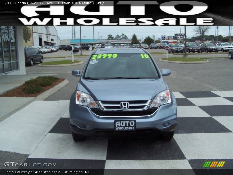 Glacier Blue Metallic / Gray 2010 Honda CR-V EX-L AWD