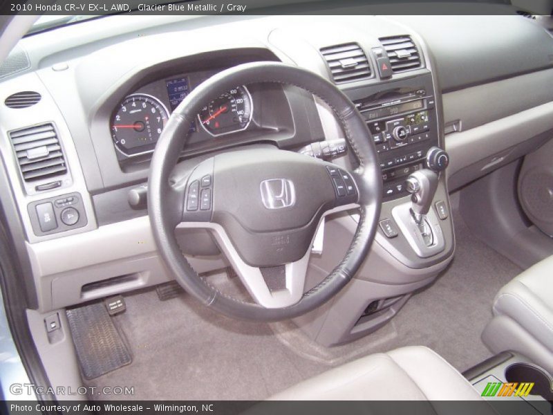Glacier Blue Metallic / Gray 2010 Honda CR-V EX-L AWD