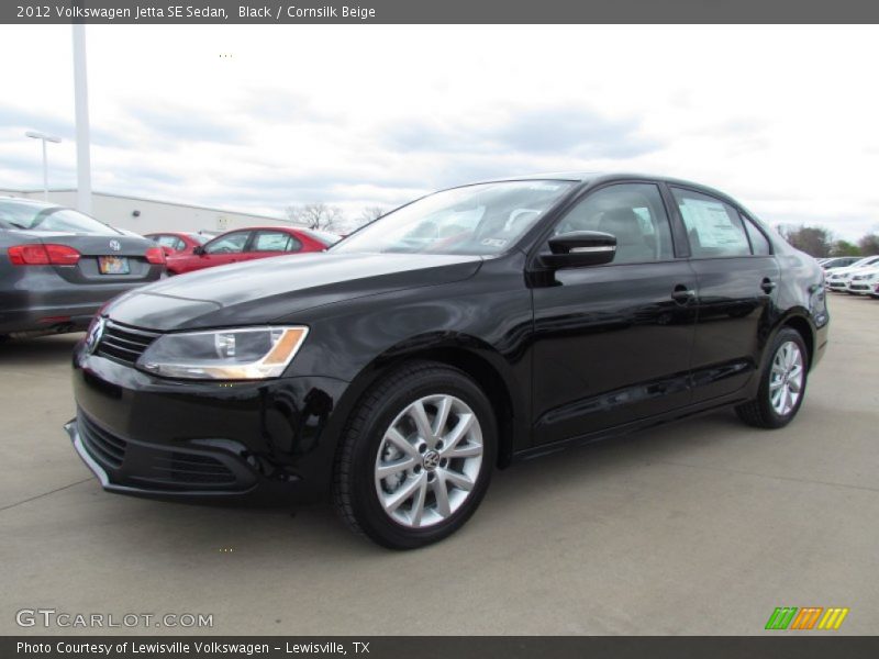 Black / Cornsilk Beige 2012 Volkswagen Jetta SE Sedan