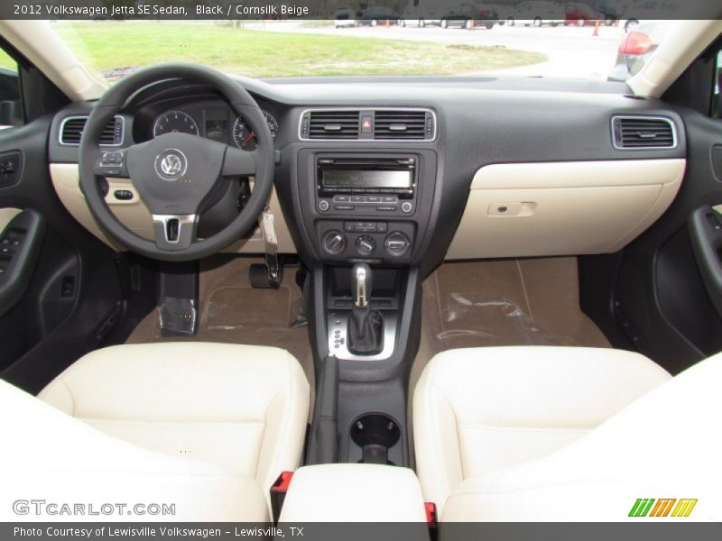 Black / Cornsilk Beige 2012 Volkswagen Jetta SE Sedan