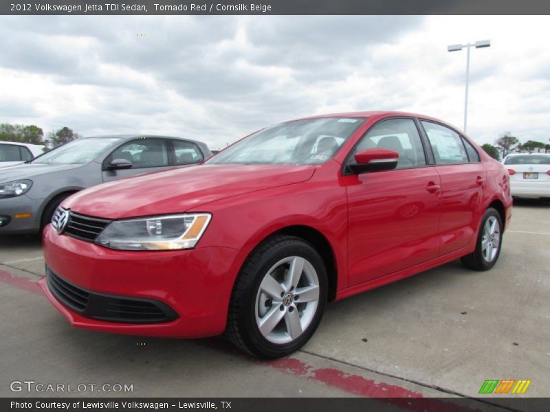 Tornado Red / Cornsilk Beige 2012 Volkswagen Jetta TDI Sedan