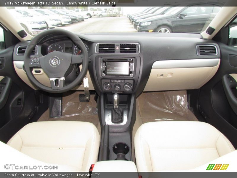 Candy White / Cornsilk Beige 2012 Volkswagen Jetta TDI Sedan
