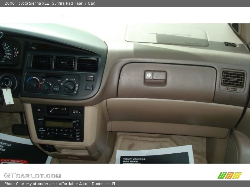 Sunfire Red Pearl / Oak 2000 Toyota Sienna XLE