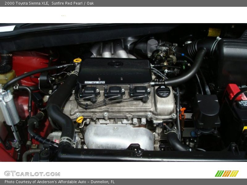 Sunfire Red Pearl / Oak 2000 Toyota Sienna XLE