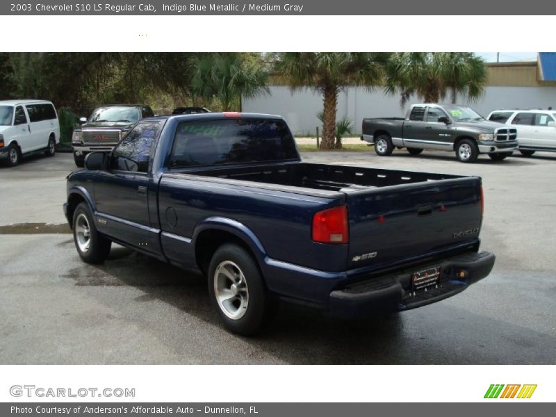 Indigo Blue Metallic / Medium Gray 2003 Chevrolet S10 LS Regular Cab