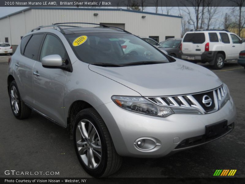 Brilliant Silver Metallic / Black 2010 Nissan Murano LE AWD