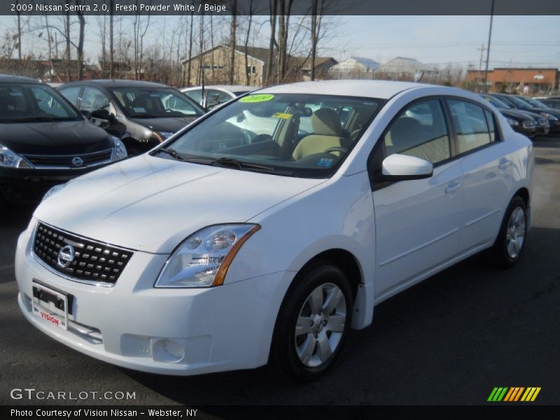 Fresh Powder White / Beige 2009 Nissan Sentra 2.0