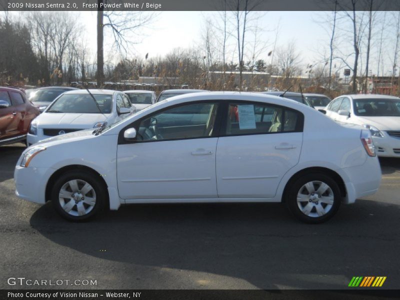 Fresh Powder White / Beige 2009 Nissan Sentra 2.0