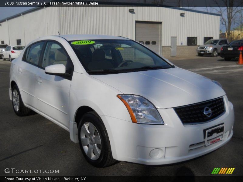 Fresh Powder White / Beige 2009 Nissan Sentra 2.0