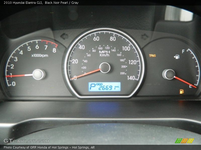 Black Noir Pearl / Gray 2010 Hyundai Elantra GLS